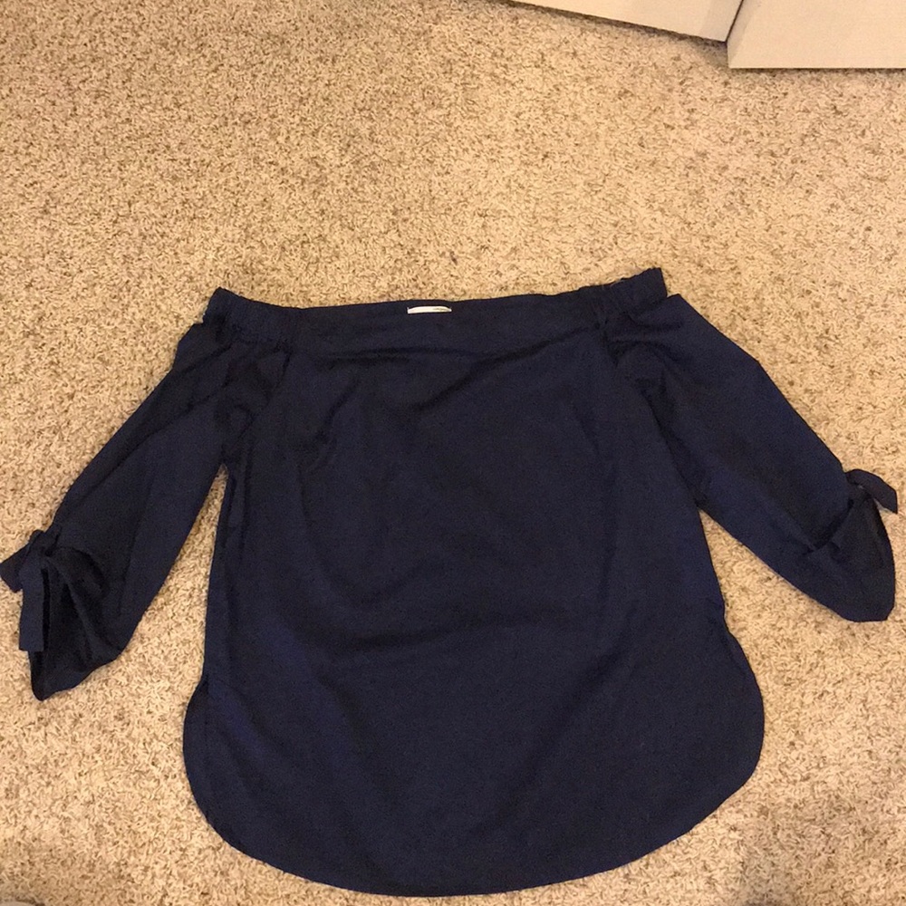 Off the shoulder navy top